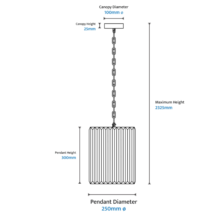 Calibo Crane Modern Luxe Crystal Pendant - Small(250mm diameter)