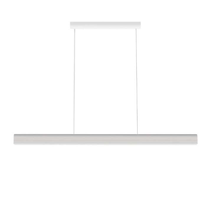 Calibo Munia Sculptural Ribbed LED Linear Pendant with Paintable Gypsum Surface - White