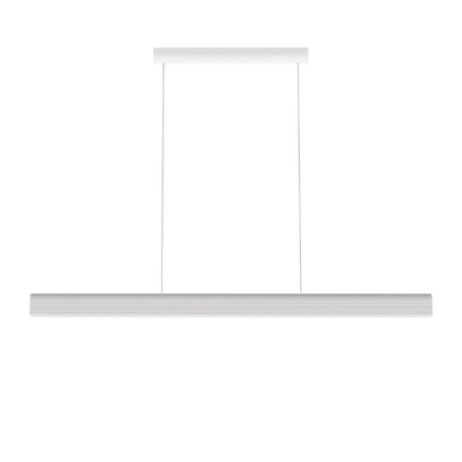 Calibo Munia Sculptural Ribbed LED Linear Pendant with Paintable Gypsum Surface - White