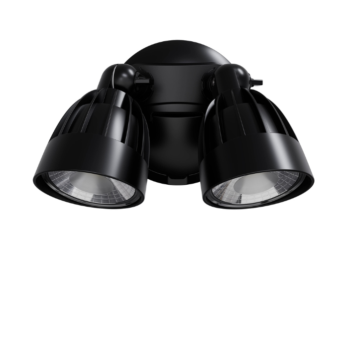 30W Black Outdoor Double LED Spotlight with Microwave Sensor – Nighthawk Series
