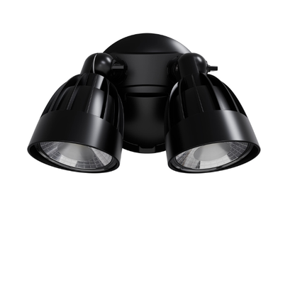 30W Black Outdoor Double LED Spotlight with Microwave Sensor – Nighthawk Series
