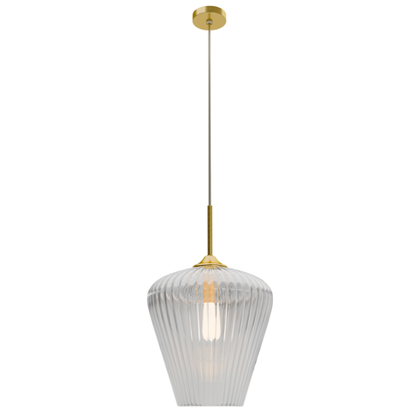Calibo Ribbon Fluted Glass 360mm Pendant Light - Clear