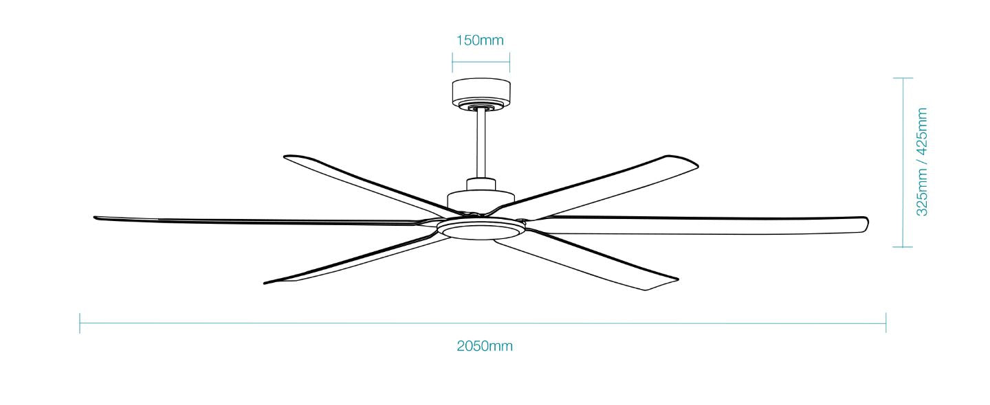 Martec Osprey DC 80″ Smart Ceiling Fan With WIFI Remote Control + LED Light- Matt Black