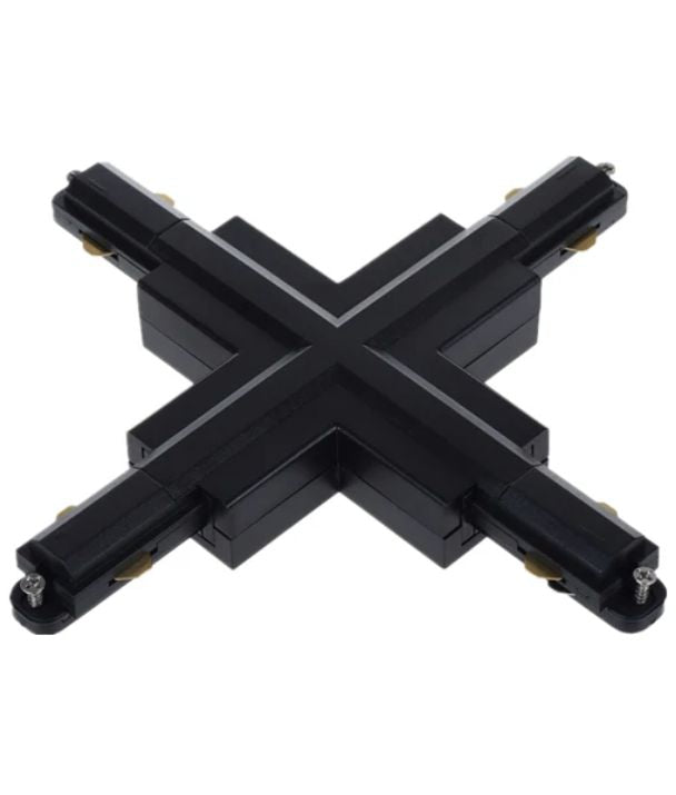 3 Wire 1 Circuit Universal Tracks, Connectors, End Cap & Live End - Connector Cross-Piece BLACK
