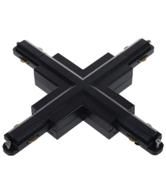 3 Wire 1 Circuit Universal Tracks, Connectors, End Cap & Live End - Connector Cross-Piece BLACK