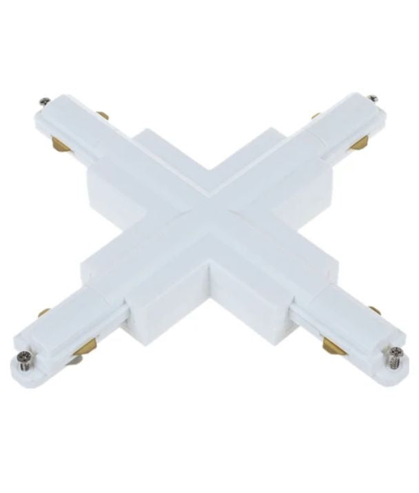3 Wire 1 Circuit Universal Tracks, Connectors, End Cap & Live End - Connector Cross-Piece WHITE