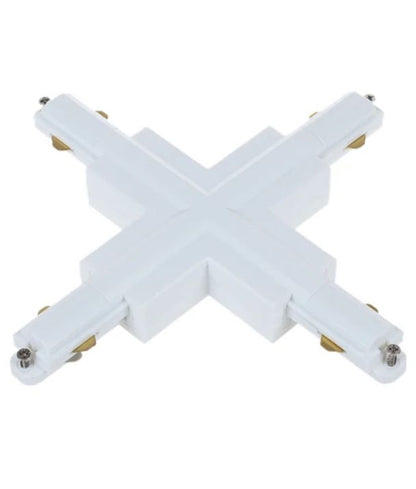 3 Wire 1 Circuit Universal Tracks, Connectors, End Cap & Live End - Connector Cross-Piece WHITE