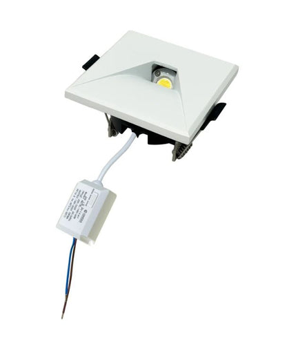Interior LED Tri-CCT Recessed Square Step Light - White