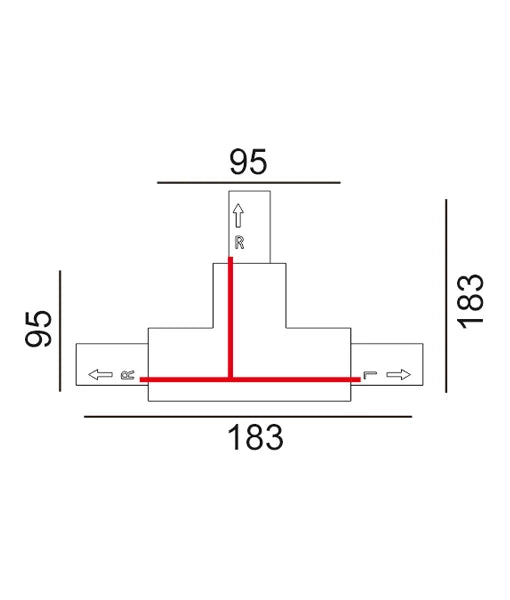 3 Wire 1 Circuit Universal Tracks, Connectors, End Cap & Live End - Connector T-Piece (Left1) WHITE
