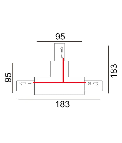 3 Wire 1 Circuit Universal Tracks, Connectors, End Cap & Live End - Connector T-Piece (Right2) WHITE