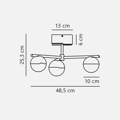 Nordlux Danish Design Contina 3 Head Ceiling Light