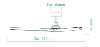Cordoba DC 52″ Smart Ceiling Fan With WIFI Remote Control + LED light- Black/Walnut