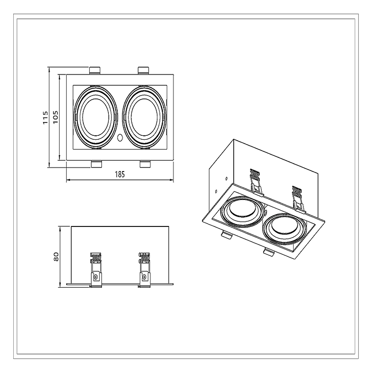 DD1810M-Black-20W Downlight