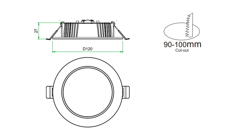 3A Lighting 10W Low Profile Downlight DL1072/WH/TC