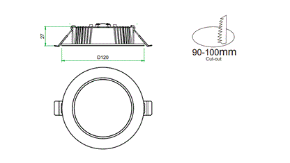 3A Lighting 10W Low Profile Downlight DL1072/WH/TC