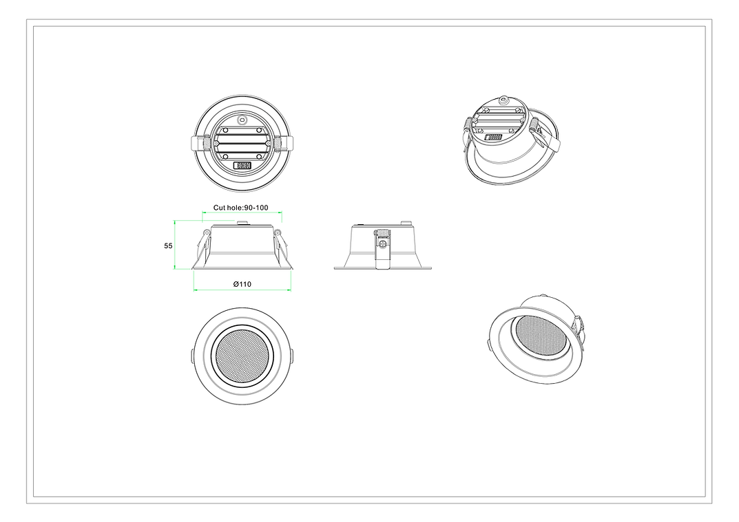 3A Anti-glare DL108 7W Downlight- White
