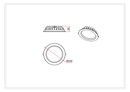3A 30W DL3005 IP54 Downlight- White