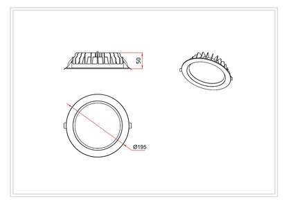 3A 20W DL2005 IP54 Downlight- White