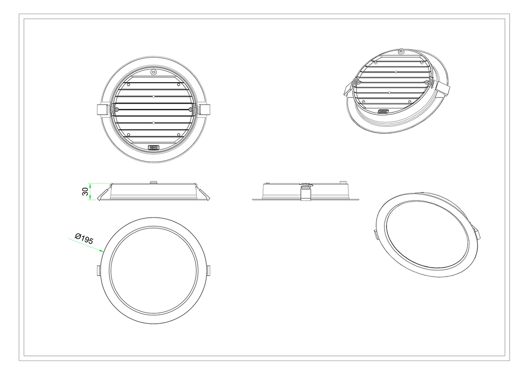 3A 30W DL3009 IP54 Super Slim Downlight(High Lumens)- White