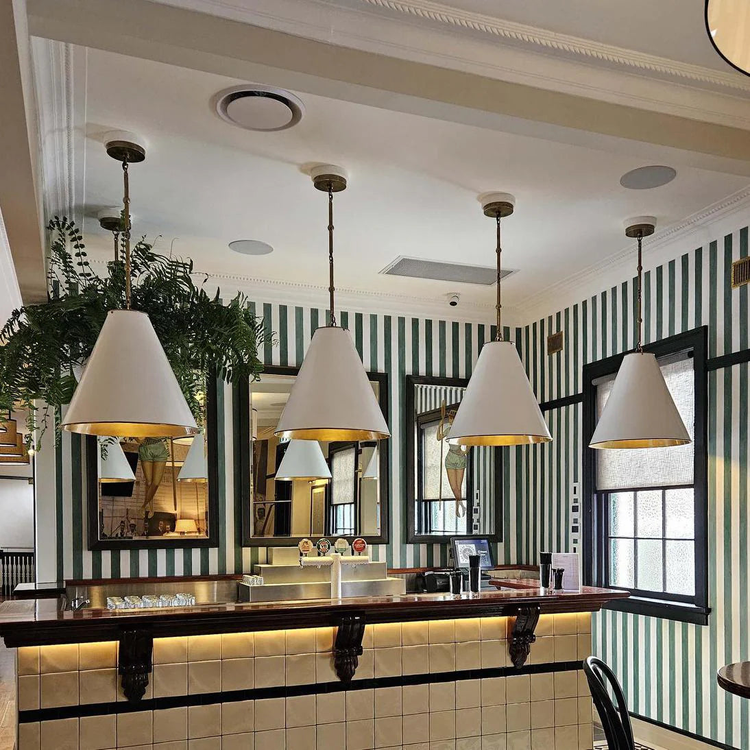 Monte Carlo Ceiling Pendant Large- White and Brass