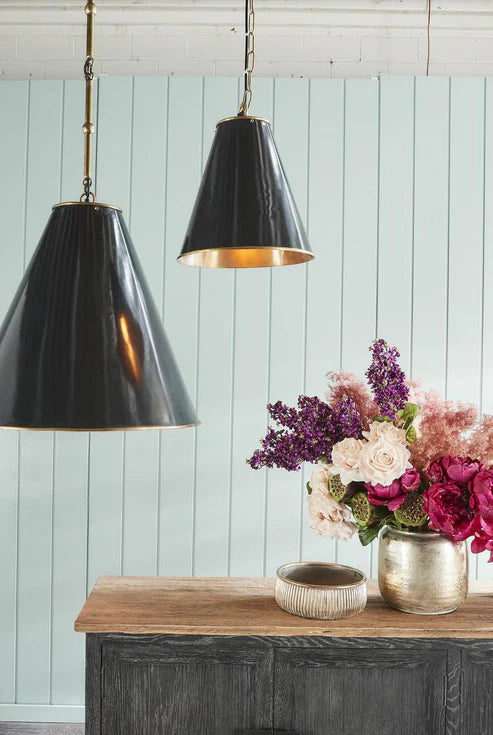 Monte Carlo Ceiling Pendant Large-  Black and Brass