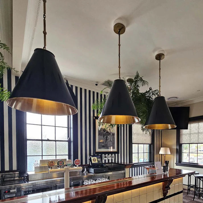 Monte Carlo Ceiling Pendant Large-  Black and Brass