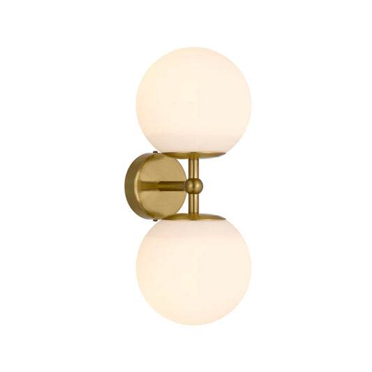 ETERNA 2 LIGHTS WALL LAMP-Antique Gold Opal Matt