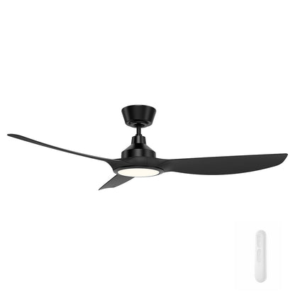 Jota 132cm DC Ceiling Fan with LED Light and Remote - Black