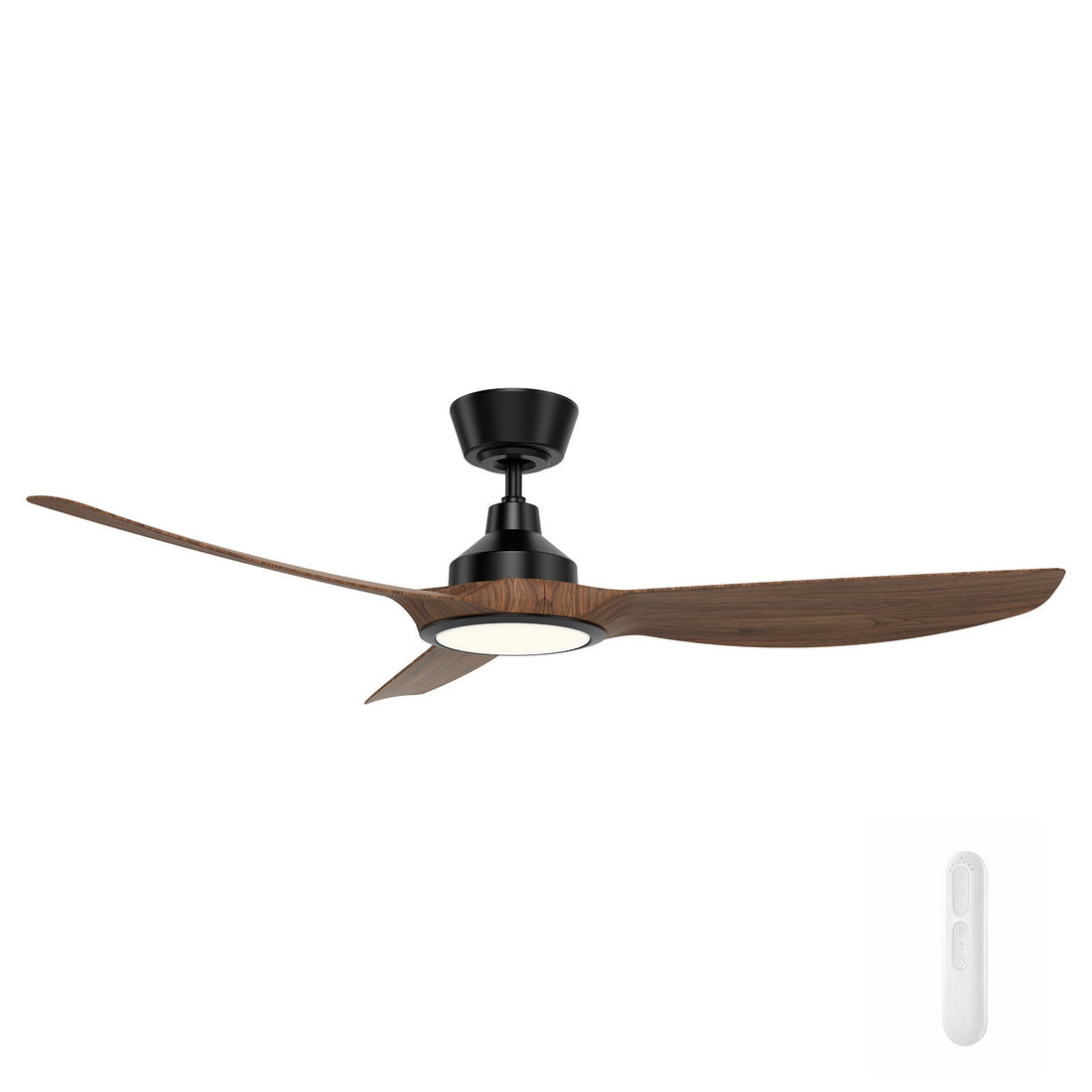 Jota 132cm DC Ceiling Fan with LED Light and Remote - Dark Timber