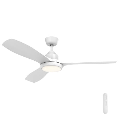 Raptor 131cm DC Ceiling Fan with Remote and LED Light - White