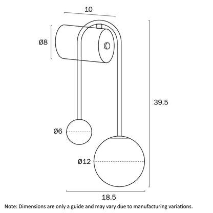 Felton Arm Wall Light Black(Clear Prism)