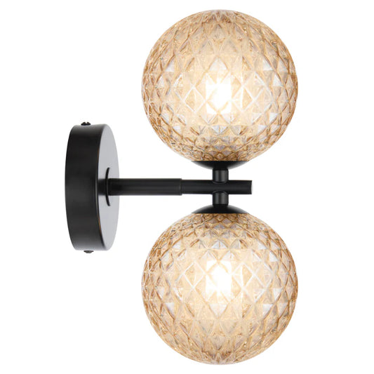 Felton 2 Light Wall Light Black(Amber Tear)