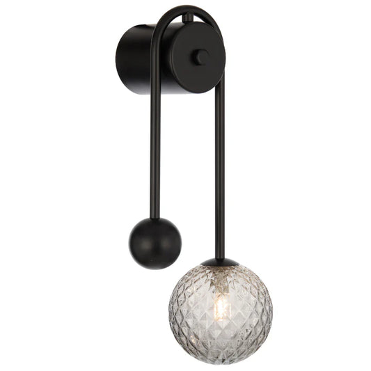 Felton Arm Wall Light Black(Smoke Tear)