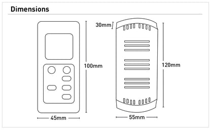 RF Remote Set with LCD Display for AC Ceiling Fans