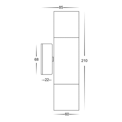 Tivah 316 Stainless Steel Tri Colour Up & Down Wall Pillar Lights