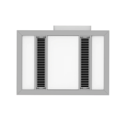 Modura Slender 3 in 1 Bathroom Heater Exhaust Fan and Light 1000w Halogen- Silver