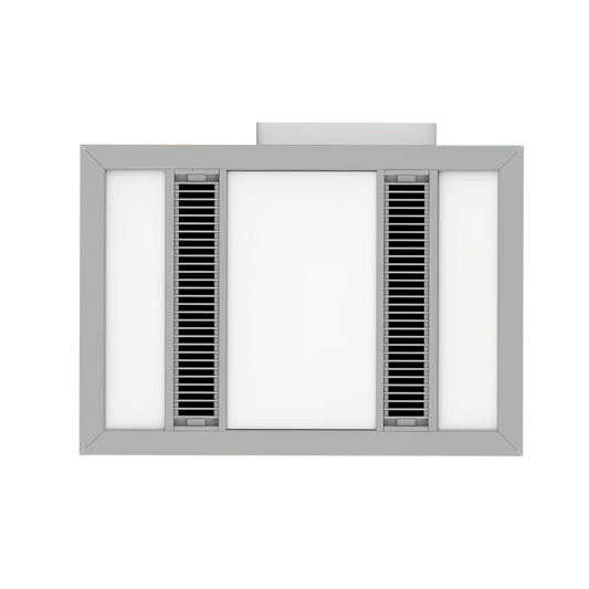 Modura Slender 3 in 1 Bathroom Heater Exhaust Fan and Light 1000w Halogen- Silver