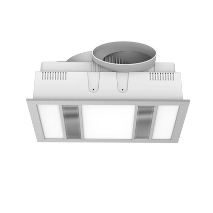 Modura Slender 3 in 1 Bathroom Heater Exhaust Fan and Light 1000w Halogen- Silver