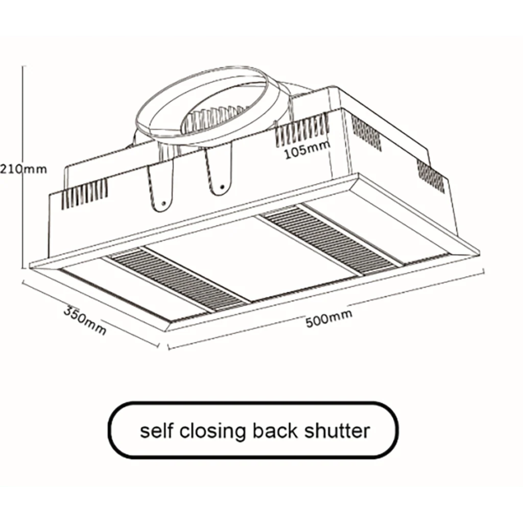Modura Slender 3 in 1 Bathroom Heater Exhaust Fan and Light 1000w Halogen-White