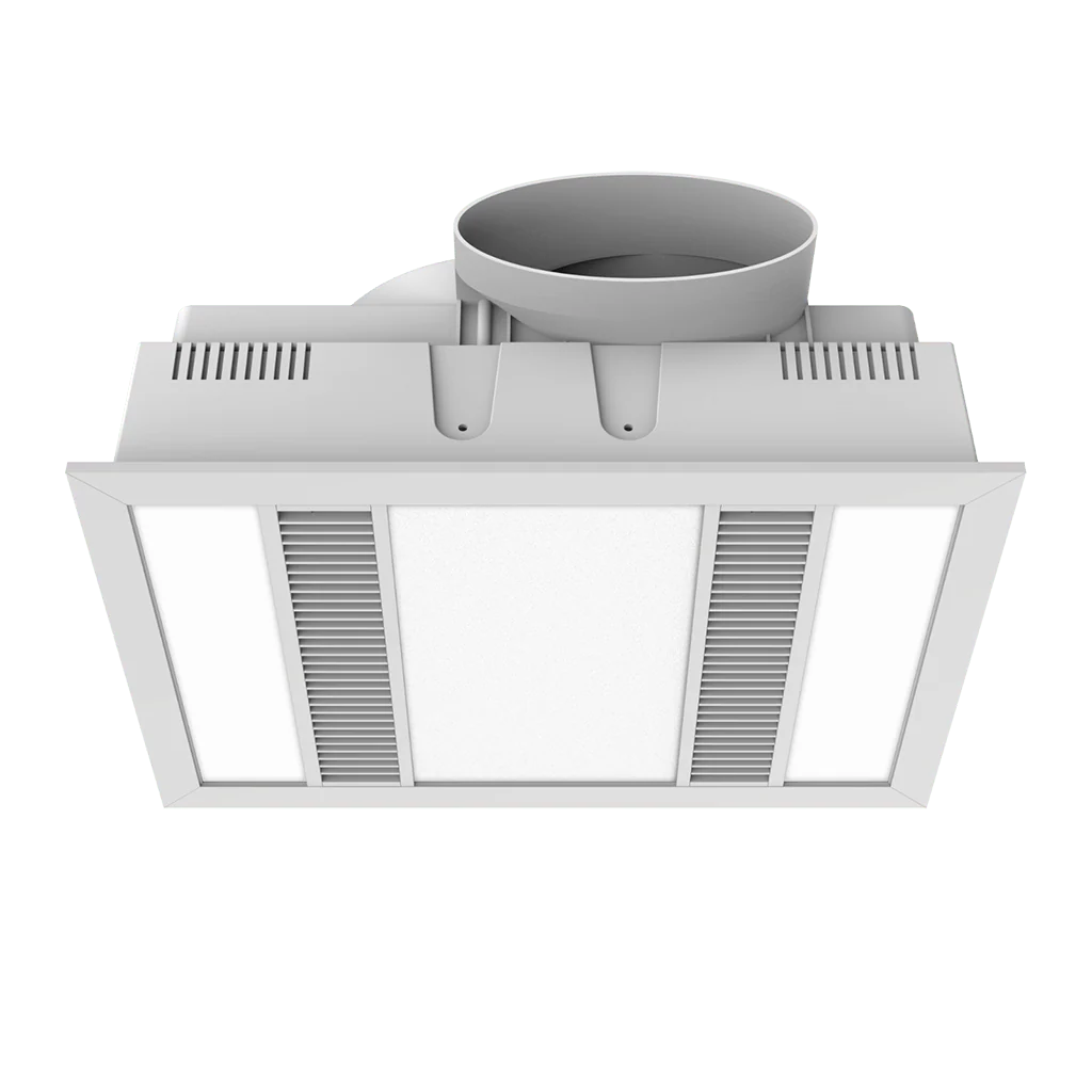 Modura Slender 3 in 1 Bathroom Heater Exhaust Fan and Light 1000w Halogen-White