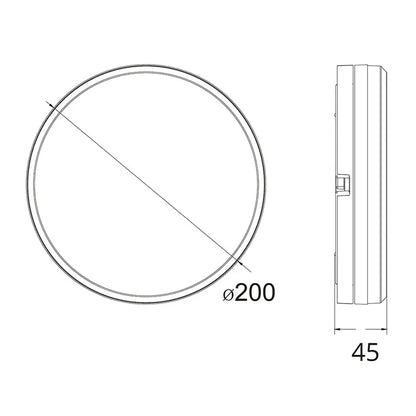 Hector-200 IP65 LED Ceiling Light - Black