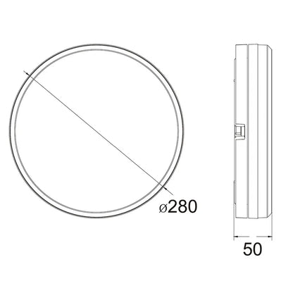 Hector-280 IP65 LED Ceiling Light - Gold