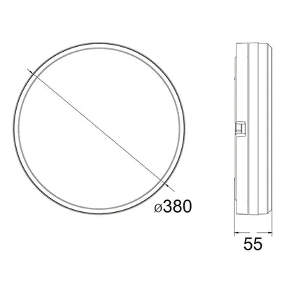 Hector-380 IP65 LED Ceiling Light - Black