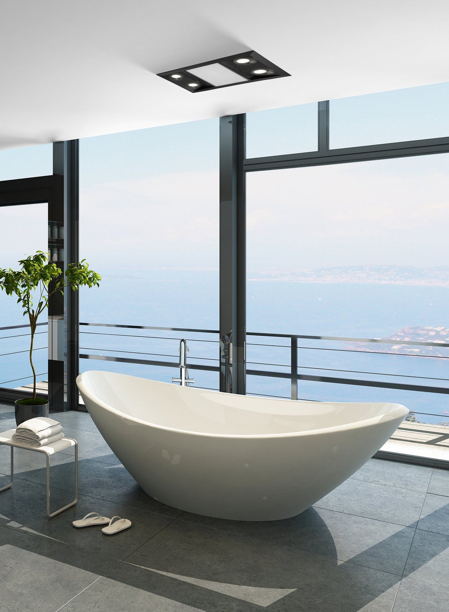 Inferno 3-in-1  Bathroom Fan & Light- Black