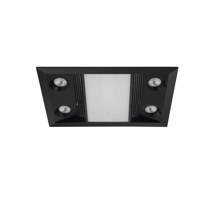 Inferno 3-in-1  Bathroom Fan & Light- Black