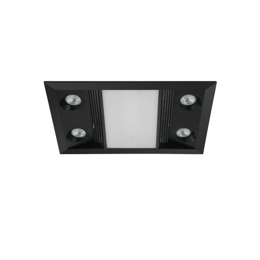 Inferno 3-in-1  Bathroom Fan & Light- Black