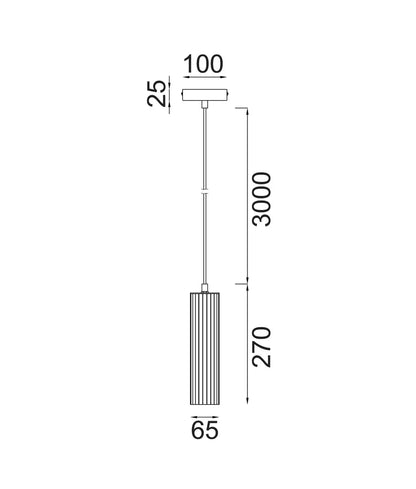 Kolonne Interior GU10 Ribbed Cylinder Pendant Lights- Black