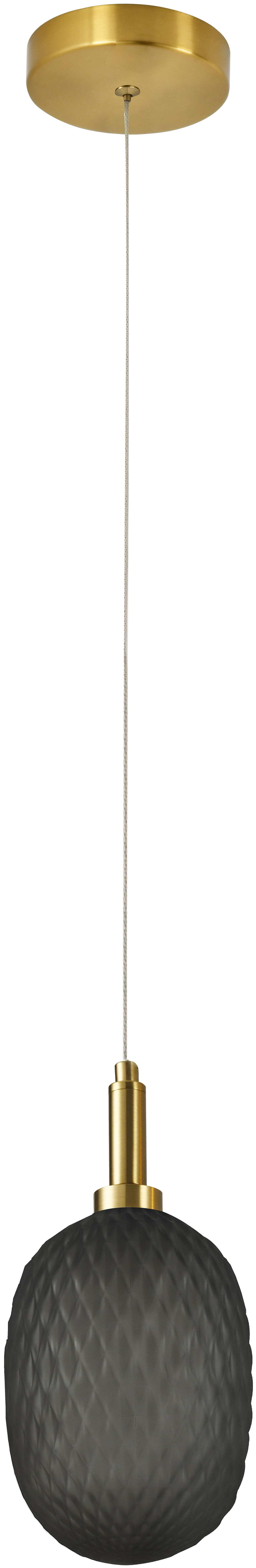 Calibo Lark Diamond Pattern 124mm Glass Pendant - Smoke