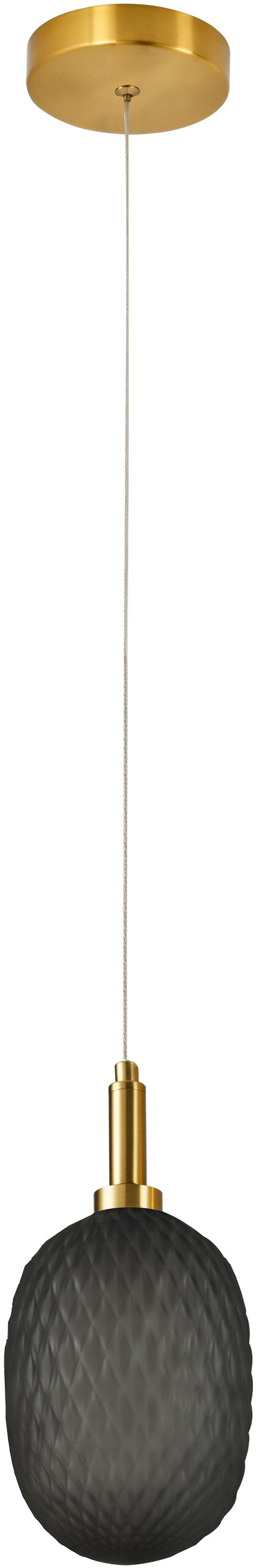 Calibo Lark Diamond Pattern 124mm Glass Pendant - Smoke