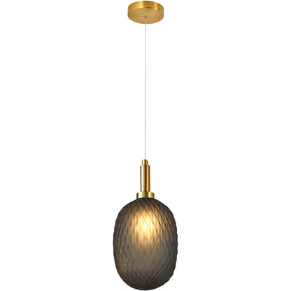 Calibo Lark Diamond Pattern 150mm Glass Pendant - Smoke